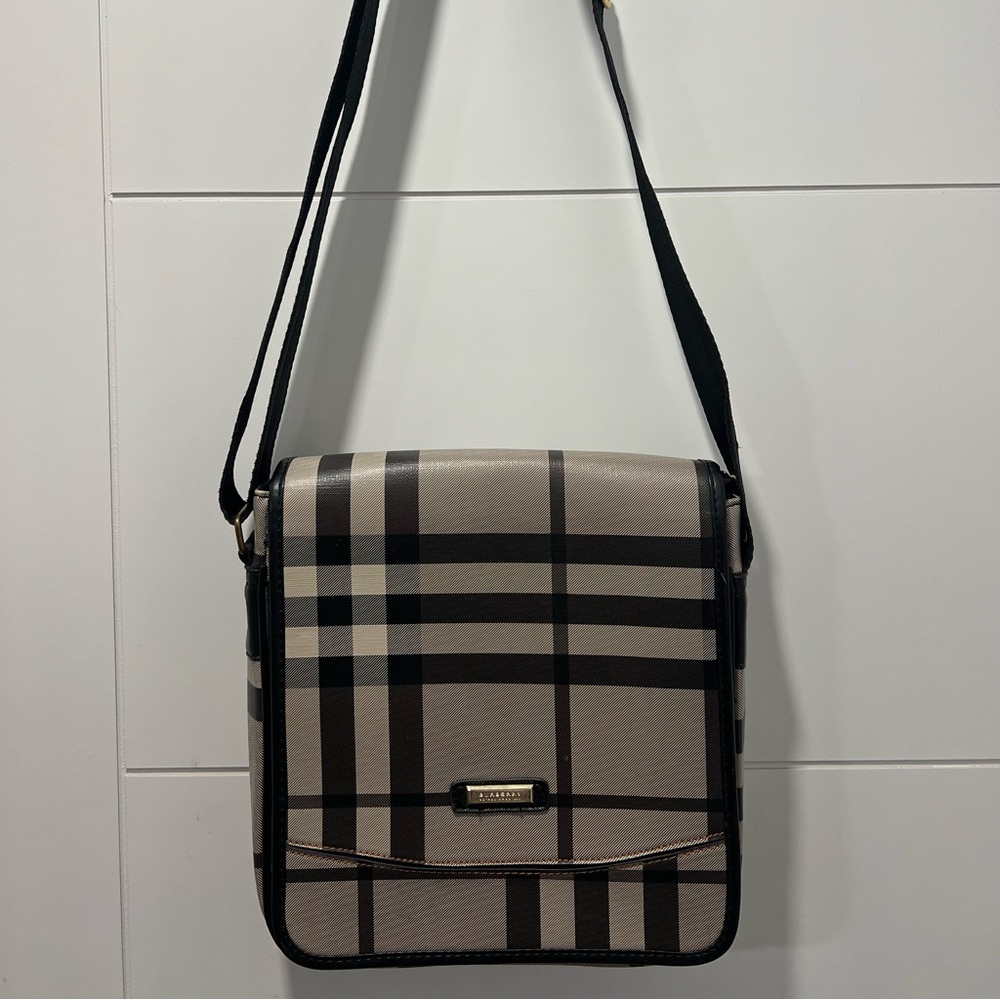 Burberry-inspired Plaid Messenger Bag